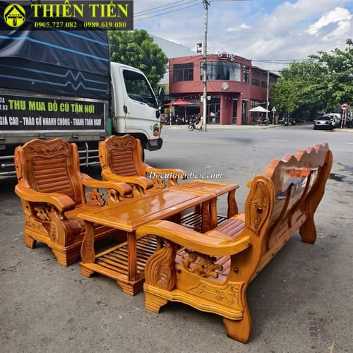 Bộ salon gỗ pơ mu (4)