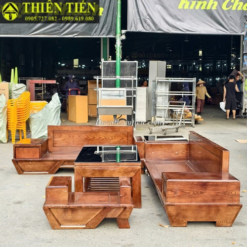 Bộ salon góc thuyền 2m8 (k nệm) (3)