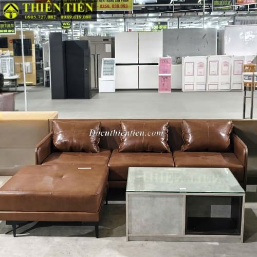 Bộ sofa góc L da bò (k bàn) (2)
