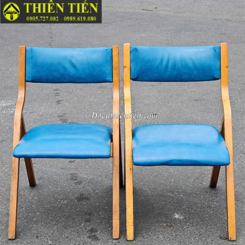 Ghế xếp gỗ nệm da (3)