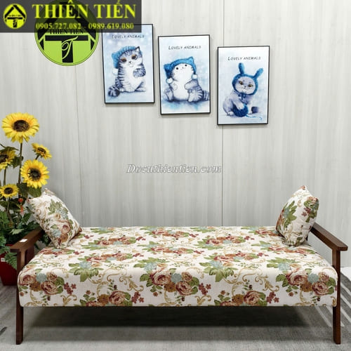 HL-Sofa bed khung gỗ sồi hoa lá (Hàng mới) (1)
