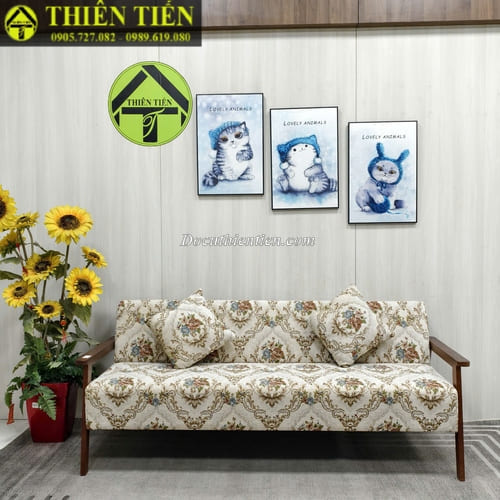 HL-Sofa bed khung gỗ sồi hoa văn đối xứng (Hàng mới) (2)