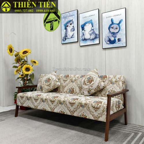HL-Sofa bed khung gỗ sồi hoa văn đối xứng (Hàng mới) (3)