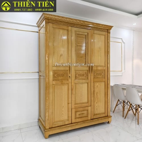 Tủ quần áo 3 cánh gỗ sồi (3)
