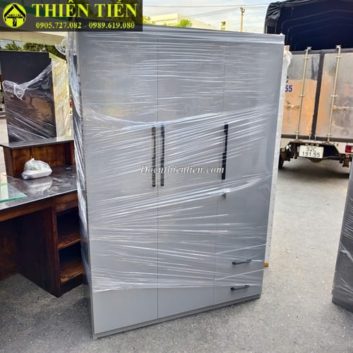 Tủ quần áo 3 cánh nhựa xám (1)