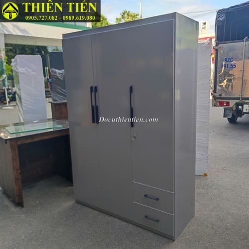 Tủ quần áo 3 cánh nhựa xám (3)