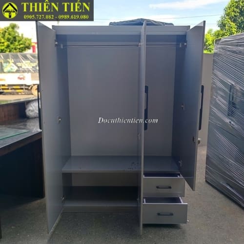 Tủ quần áo 3 cánh nhựa xám (5)