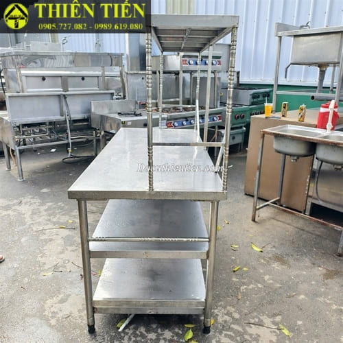 Bàn bếp inox kèm kệ (1)