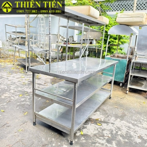 Bàn bếp inox kèm kệ (4)