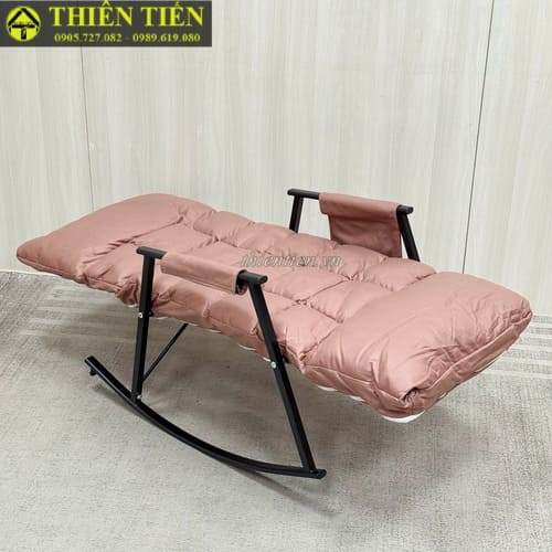 Ghế bập bênh HỒNG giả da (1)