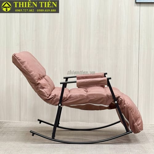 Ghế bập bênh HỒNG giả da (2)