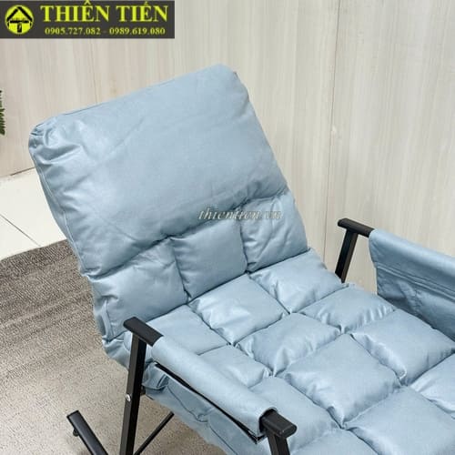 Ghế bập bênh XANH DƯƠNG giả da (1)