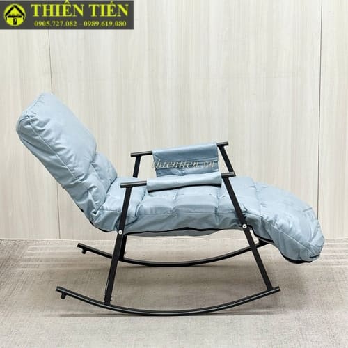Ghế bập bênh XANH DƯƠNG giả da (2)