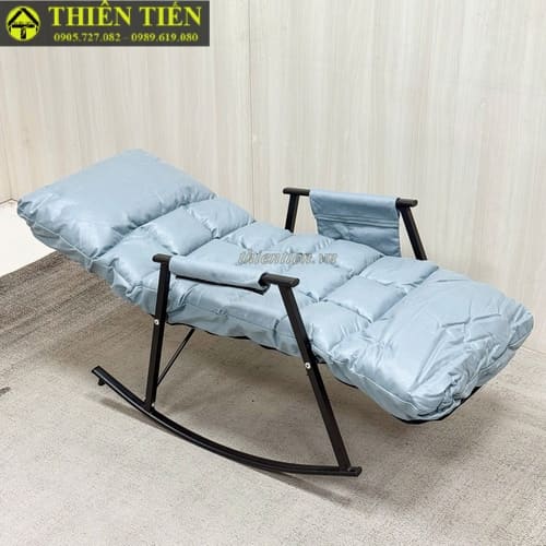 Ghế bập bênh XANH DƯƠNG giả da (4)