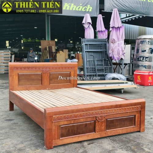 Giường 1m4 gỗ xoan đào (3)