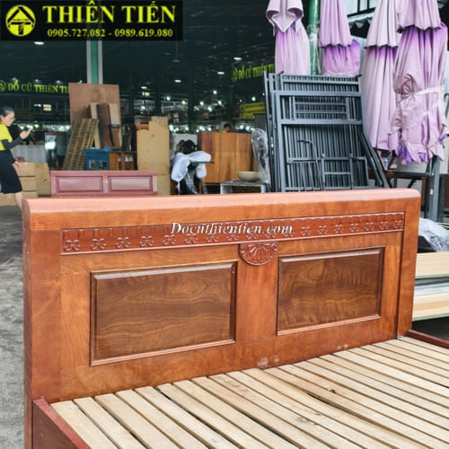 Giường 1m4 gỗ xoan đào (4)