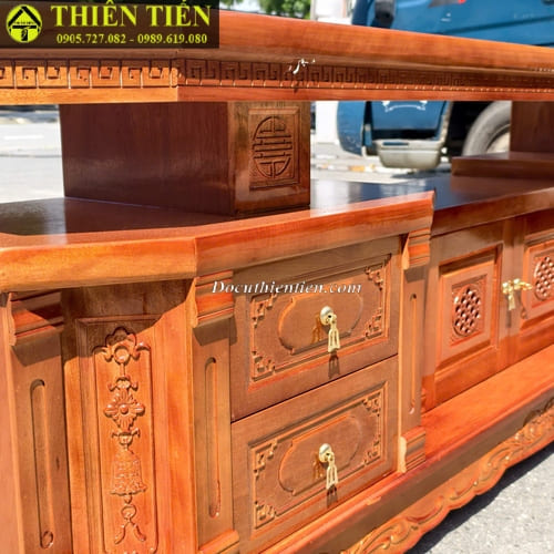 Kệ tivi 2m2 gỗ xoan đào (2)
