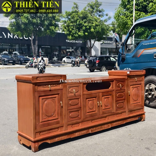 Kệ tivi 2m2 gỗ xoan đào (3)
