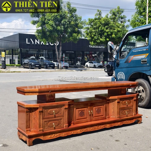 Kệ tivi 2m2 gỗ xoan đào (4)