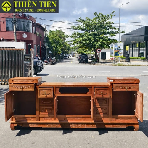 Kệ tivi 2m2 gỗ xoan đào (4)