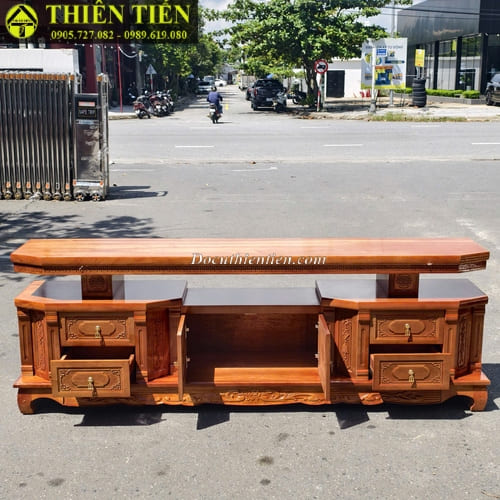 Kệ tivi 2m2 gỗ xoan đào (5)