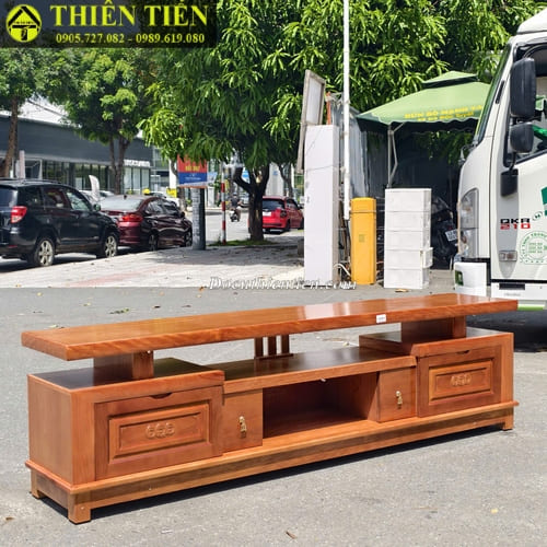 Kệ tivi 2m2 gỗ xoan đào (5)