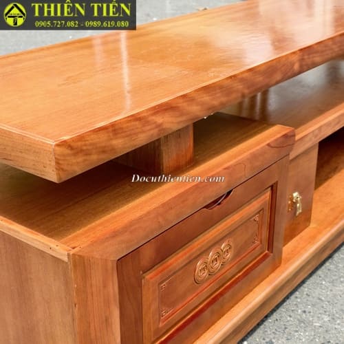 Kệ tivi 2m2 gỗ xoan đào (6)