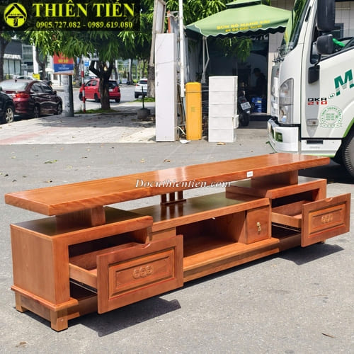 Kệ tivi 2m2 gỗ xoan đào (7)