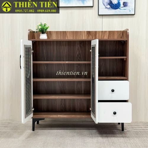 Tủ giày 1m cánh trắng 4 ô mây (3)