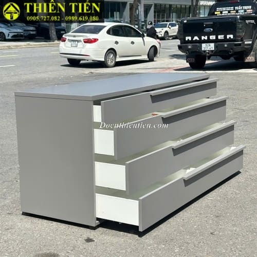 Tủ gỗ 4 ngăn xám đậm (Hàng mới) (4)