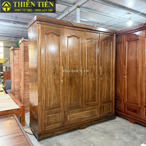 Tủ quần áo 4 cánh HƯƠNG XÁM (2)