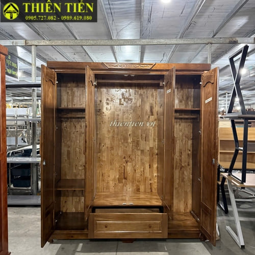 Tủ quần áo 4 cánh HƯƠNG XÁM (4)