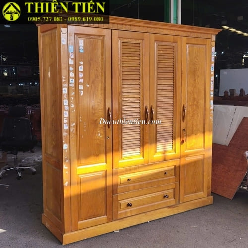 Tủ quần áo 4 cánh gỗ sồi (3)