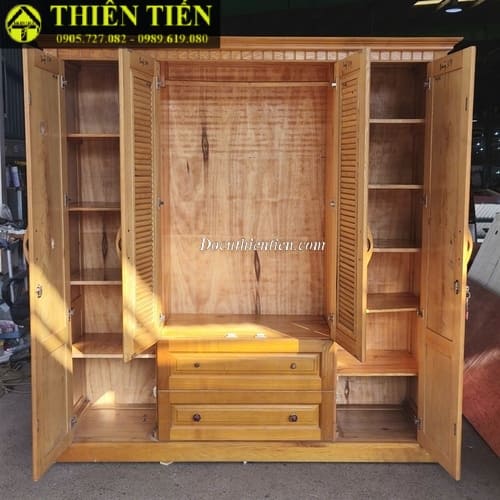 Tủ quần áo 4 cánh gỗ sồi (4)