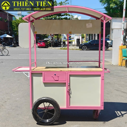 Xe trà sữa mái vòm 1m2 hồng (1)