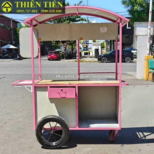 Xe trà sữa mái vòm 1m2 hồng (4)